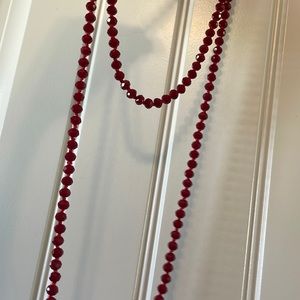 Brand New! Grace and Emma Beaded Necklace! Red/Maroon!